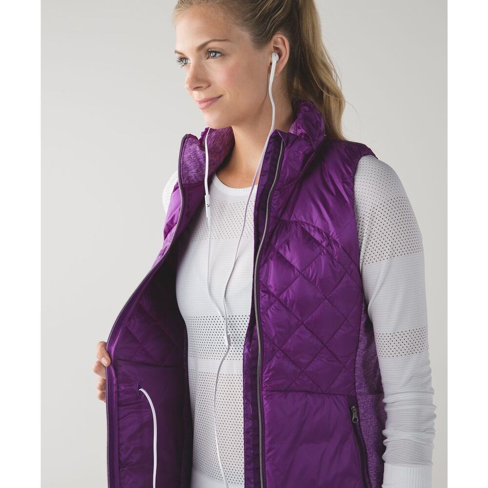 Lululemon Athletica Down For A Run Vest Tender Violet Release Women's Size 6 - Picture 2 of 13